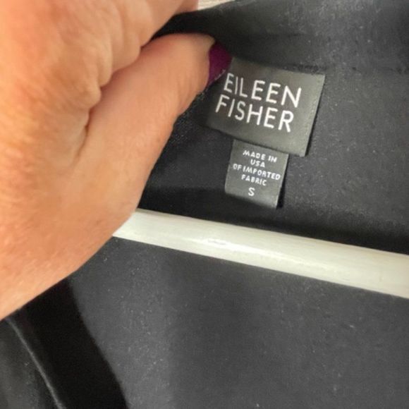 Eileen Fisher Long‎ Black Crepe Tunic Top - Picture 3 of 4